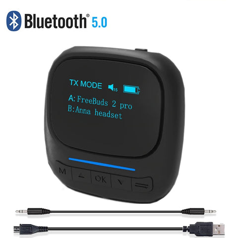 Bluetooth 5.0 Audio Transmitter Receiver OLED Display Aptx