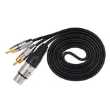 1 XLR Female to 2 RCA Male Plug Stereo Audio Connection Cable