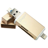 3 in 1 SD Card Reader Adapter iFlash Drive with Lightening/Micro USB/USB SD SDHC TF OTG Support SD/Micro SD, Computer Memory Card Reader