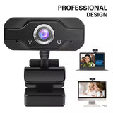 Webcam With Microphone, FULL HD 1080P Camera USB Plug And Play For Online Teaching/Video Conferencing/Streaming - Black