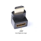 HDMI Male Angle 270° Down To Female Port Adapter
