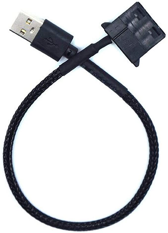 USB to 4-Pin Molex Fan Power Cable, 5V USB Port to 12V Molex Computer PC Fan Connector Cable Cord Wire