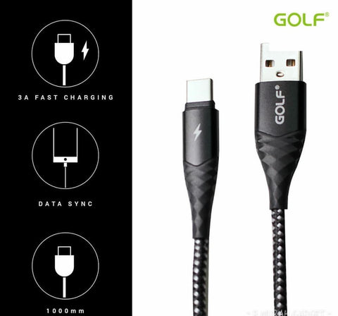 Golf GC67 3A Type-C Wave Metal Data Sync And Charging Cable