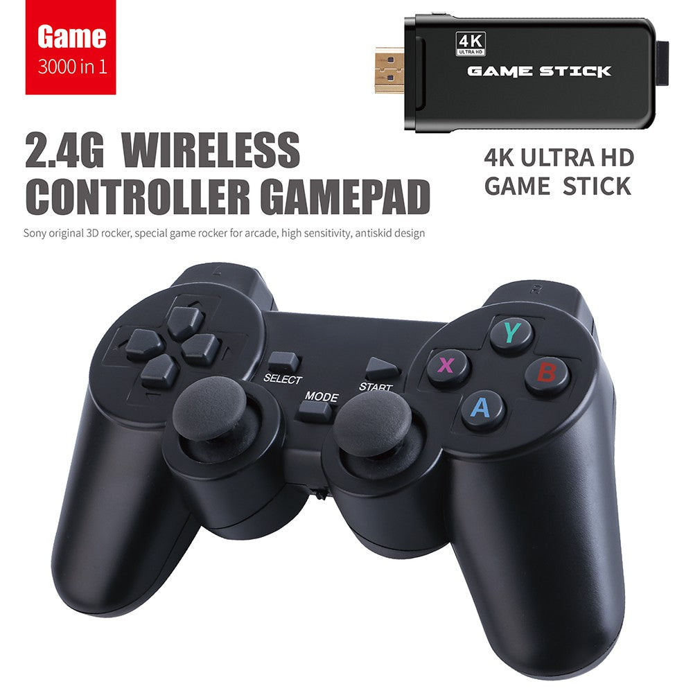 4K HD TV video game Console stick built in 3000 Games PS1 Arcade Emulators Double wireless Controller U8 3D game console