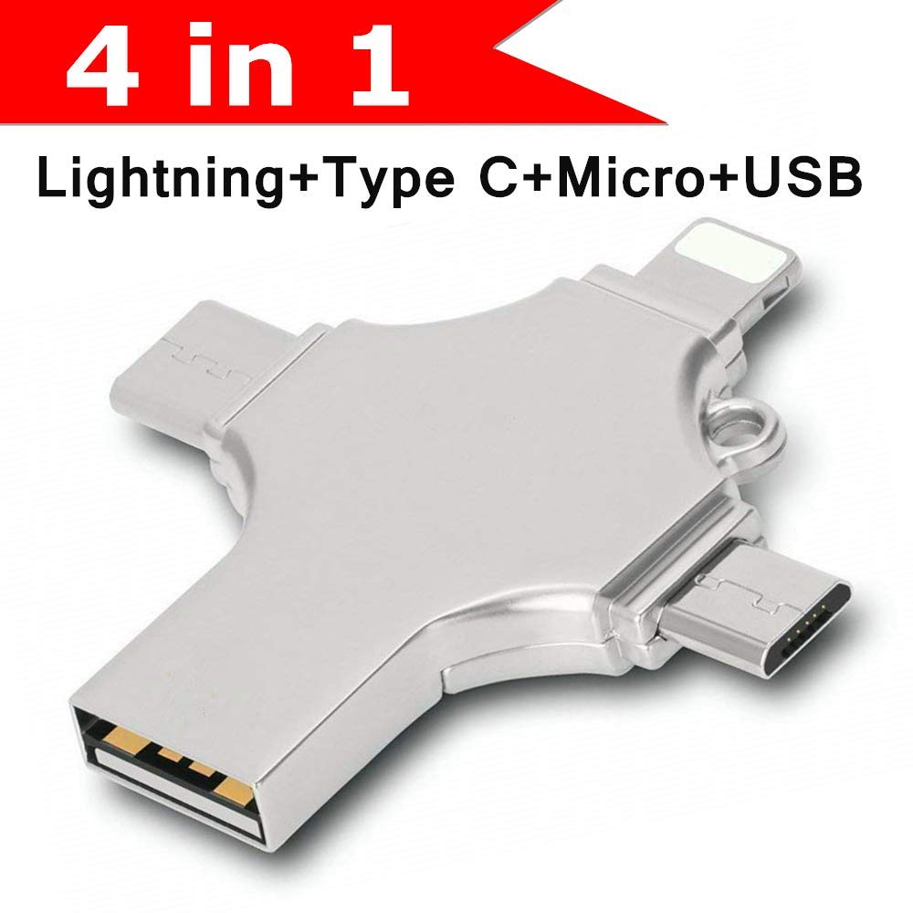 USB3.0 4-In-1 Thumb Drive Stick For Android/Lightning/PCs/Type-C