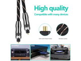 EMK Digital Toslink SPDIF 5.1 Optical Fiber Audio Cable with braided jacket