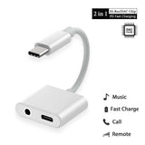 2-in-1 Type-C to 3.5mm Audio Jack and Type C 3.0 PD Fast Charging Adapter GL-054