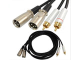 2 XLR Male to 2 RCA Male Plug HIFI Stereo Audio Cable