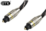 EMK Digital Toslink SPDIF 5.1 Optical Fiber Audio Cable with braided jacket