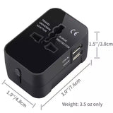 Universal Travel Adapter All-In-One with 2.1A 2 USB