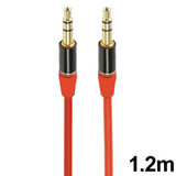 Gold Plated 3.5mm Hi-Fi Jack Male to Male AUX Cable - Red - 1.2M