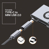 USB C to Mini USB Adapter - Type C Female to Mini USB Male Convert Connector Support Charge & Data Sync.