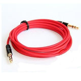 Gold Plated 3.5mm Hi-Fi Jack Male to Male AUX Cable - Red - 1.2M