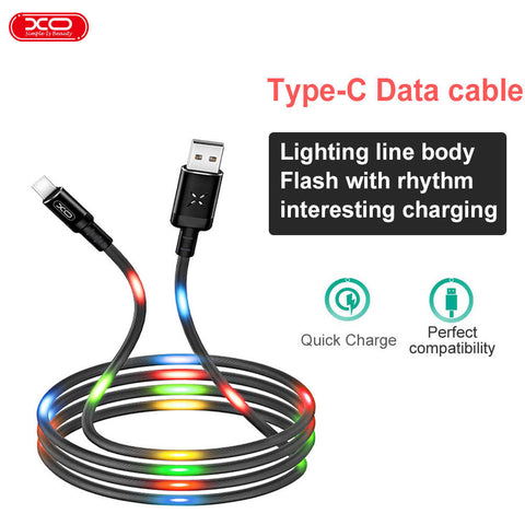 XO NB108 Type-C Fast Charging & Data Cable with Music LED