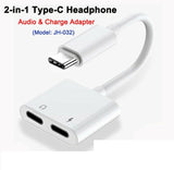 Type-C 2-in-1 Headphone Audio & Charge Adapter Model: JH-032