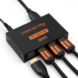 HDMI Splitter 1 in 4 out 4K HD Screen Plug and Play Easy to Support 3D 4K*2K Resolution