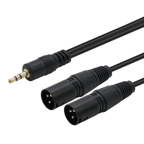 3.5mm Aux Stereo Audio Male to 2 Dual XLR Male Cable 1.5M