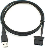 USB to 4-Pin Molex Desktop Computer Fan Adaptor Connector Cable (Silent 5V Operation)