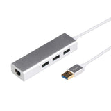 3 Ports USB 3.0 + Gigabit Ethernet Lan RJ45 Network Adapter Hub to 1000Mbps For Mac PC Desktop