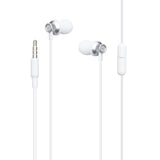 XO EP15 In-Line Ear Wired Earphones Metal Sound Chamber High Quality Headset with Mic Headset Earbuds Stereo Earphones for All Mobiles with 3.5 mm