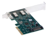 PCI-E Express 4X to USB 3.1 2-Port Type C Expansion Card