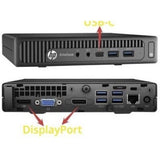 HP EliteDesk 800 G2 Tiny PC Intel Core i5 6th Gen 8GB DDR4 RAM 256GB SSD With Windows 10 Pro ,MS office(REFURBISHED)