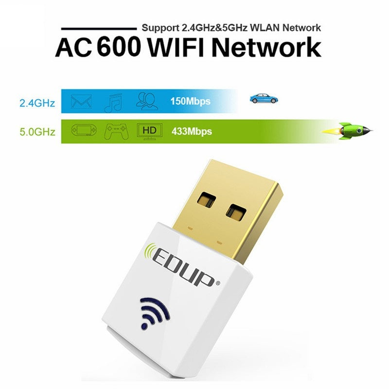 EDUP 11AC 600Mbps Dual-Band Wireless USB Adapter,Win / Mac / Linux