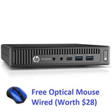 HP EliteDesk 800 G2 Tiny PC Intel Core i5 6th Gen 8GB DDR4 RAM 256GB SSD With Windows 10 Pro ,MS office(REFURBISHED)