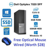 Dell OptiPlex 7020 Desktop SFF, Intel i5 4th Gen 8GB RAM|128GB SSD for (OS Installed) 500GB Extra Storage Windows 10 Pro , MS Office(Refurbished)