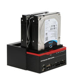 Multi-functional HDD Hard Drive Docking Station for 2.5"/ 3.5" USB 3.0 to 2 SATA Ports & 1 IDE Port with 6 Slots Card Reader