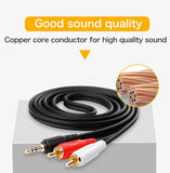 Choseal Branded 3.5mm Audio Cable to 2 RCA Male Aux Cable 1.8M & 3M, Gold Plated Speaker Cable Compatible Car MP3 CD Player Mobile Phone PC
