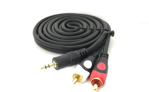 Branded Gold Plated - 3.5mm Audio Cable to 2 RCA Male Aux Cable - 5M