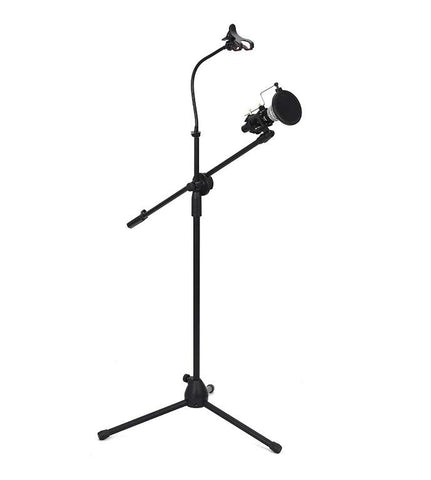Microphone Stand with 1 Mobile Holder, 1 Mic Holder and Pop Filter Windscreen 103C