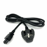 3 Prong (Mickey Mouse), UK 3 Pin AC Laptop Power Cable 1.8M