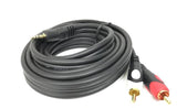 Branded Gold Plated - 3.5mm Audio Cable to 2 RCA Male Aux Cable - 5M