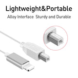 iPhone iPad to USB Type B Cable for Electronic Musical Instrument Audio Interface Lightning to Piano 1.5 Meter